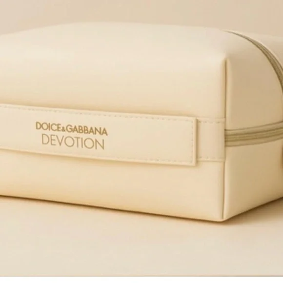 Dolce & Gabbana Cream Cloth Devotion Cosmetic Bag - Picture 1 of 8